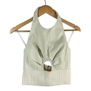 3.1 Phillip Lim Eggshell Vegan Leather Halter Top Size 6